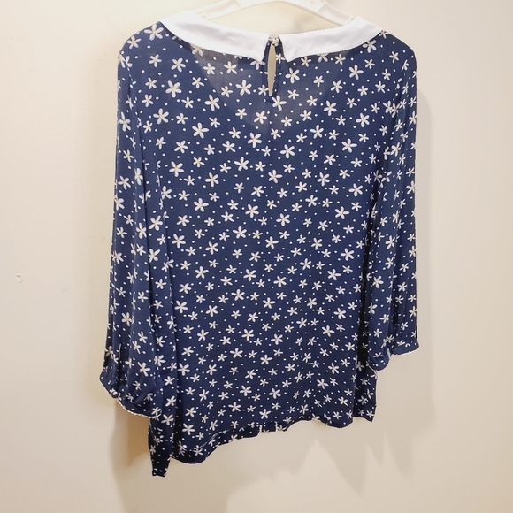 Disney a Collection by LC Lauren Conrad  women's floral navy blue blouse… - Picture 5 of 11